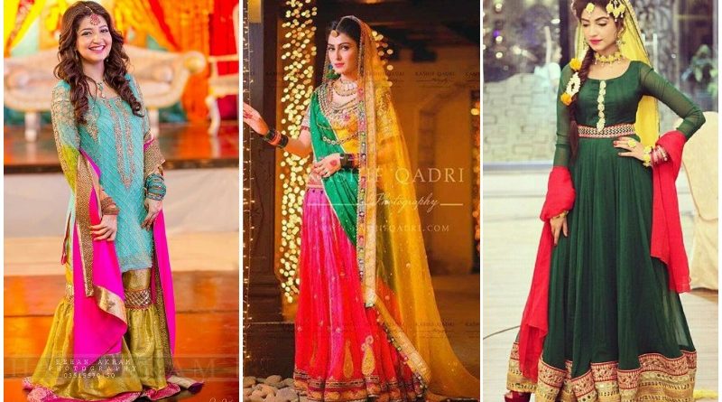 New Stylish Mehndi Dresses For Pakistani Brides 2023