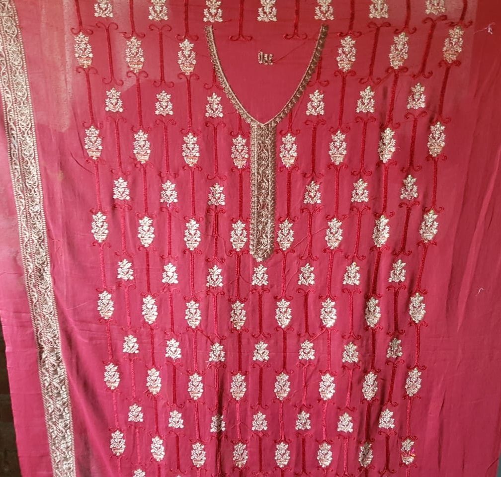 Lawn Karandi Shirt Mahroon (PKR:1500)