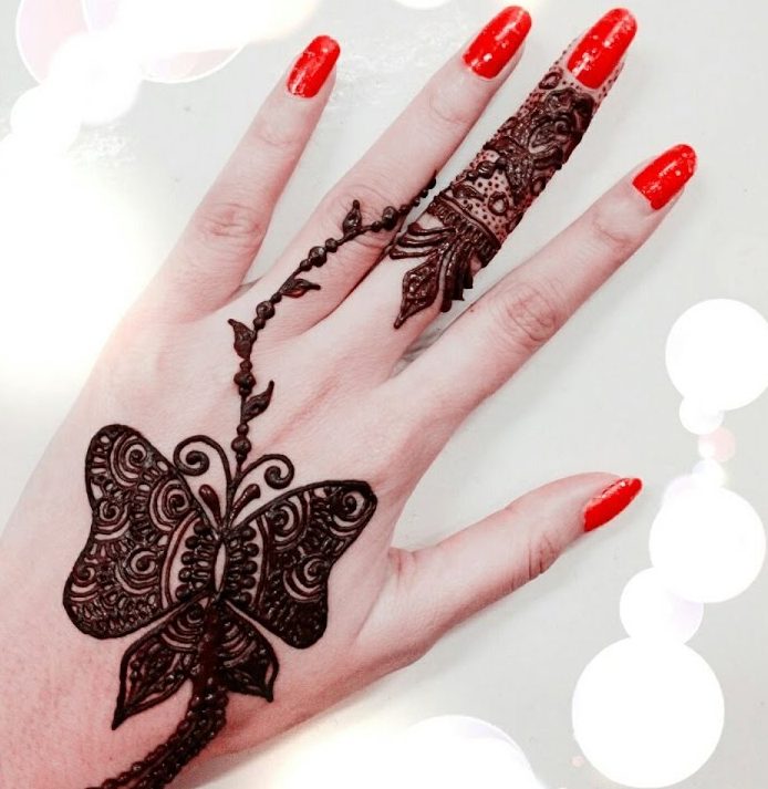 butterfly mehndi design
