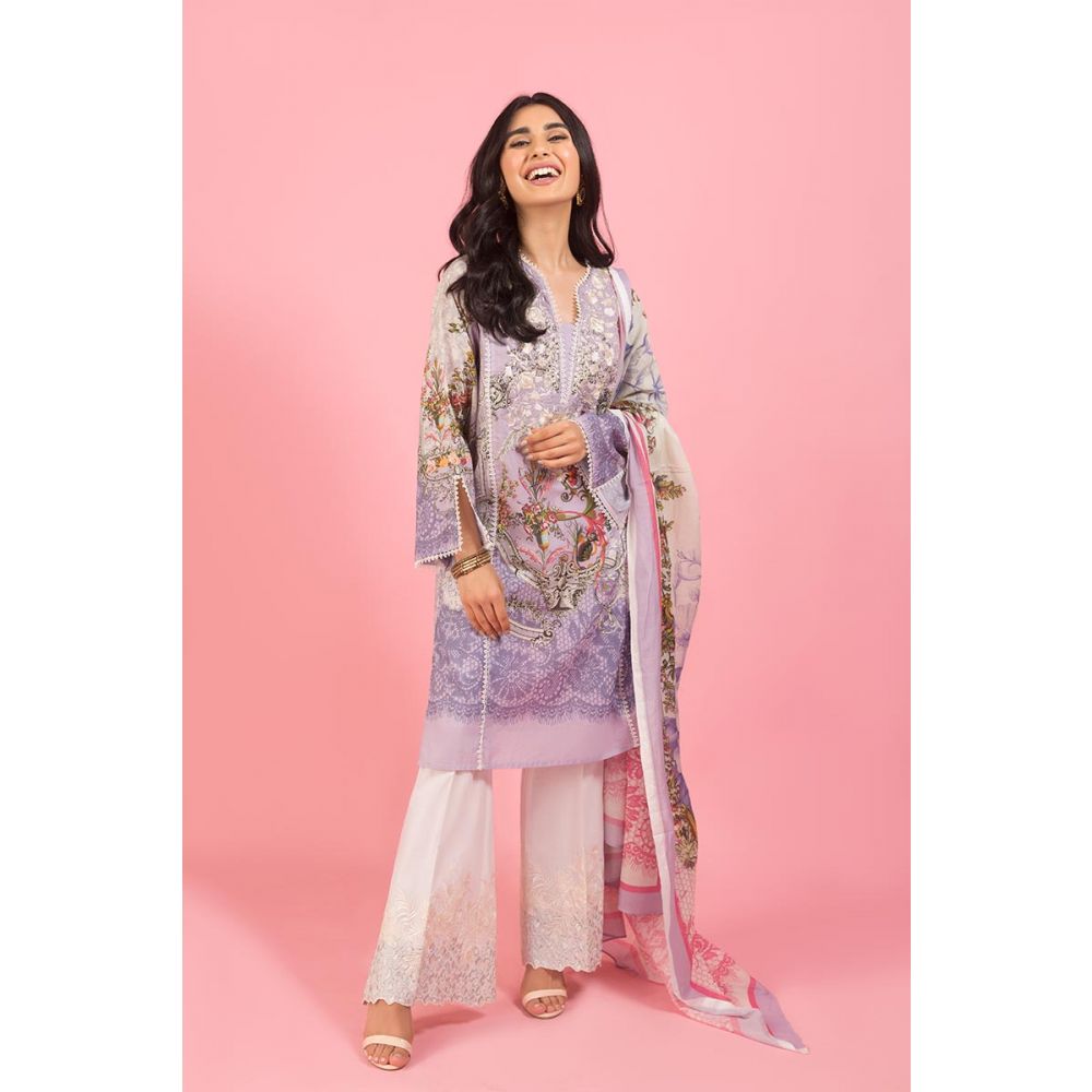 Gul Ahmed Light Blue Embroidery Dress