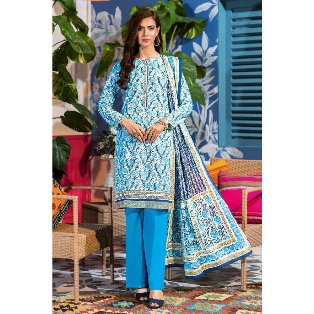 Gul Ahmed Blue Dress