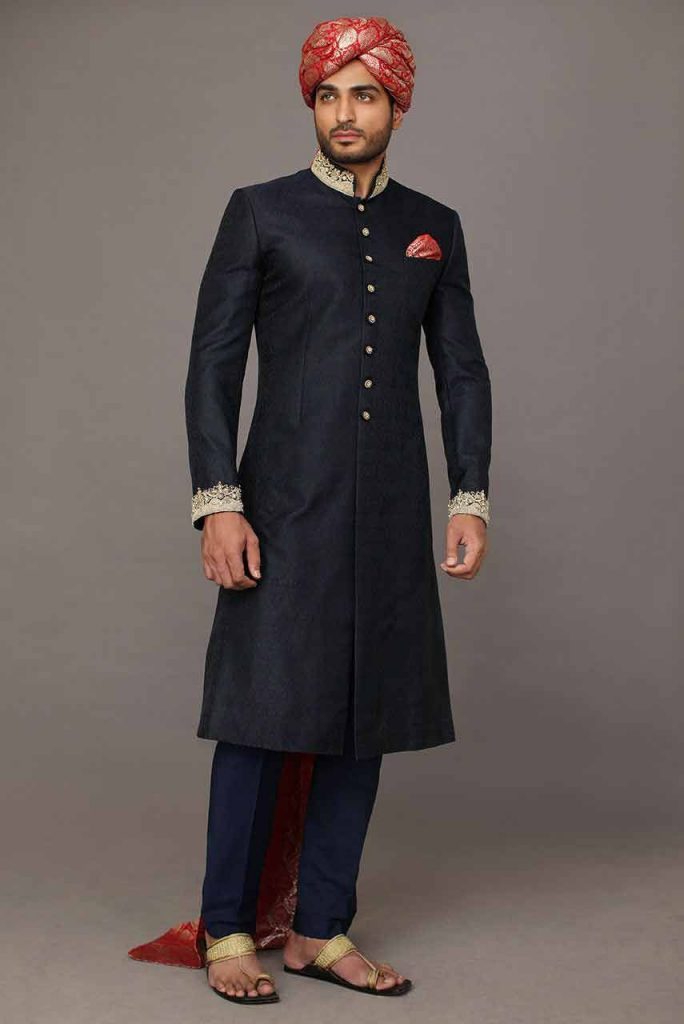 Black Sherwani For Groom