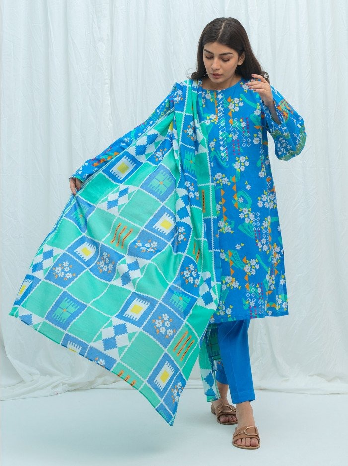 Blue Beechtree Lawn Unstitch
