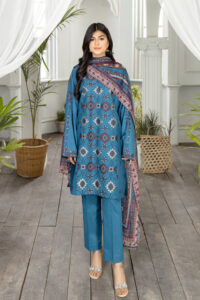 Kross Kulture Pret Embroidered Raw Silk 3 Piece Suit Sierra KLX- 00519