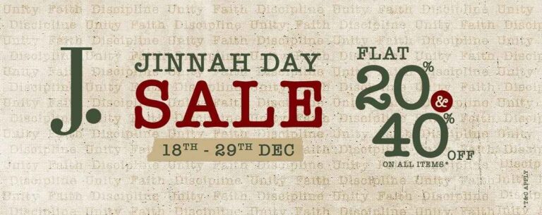 J. Jinnah Day Sale 2025 | Get Flat 20% & 40% Off | Shop Online