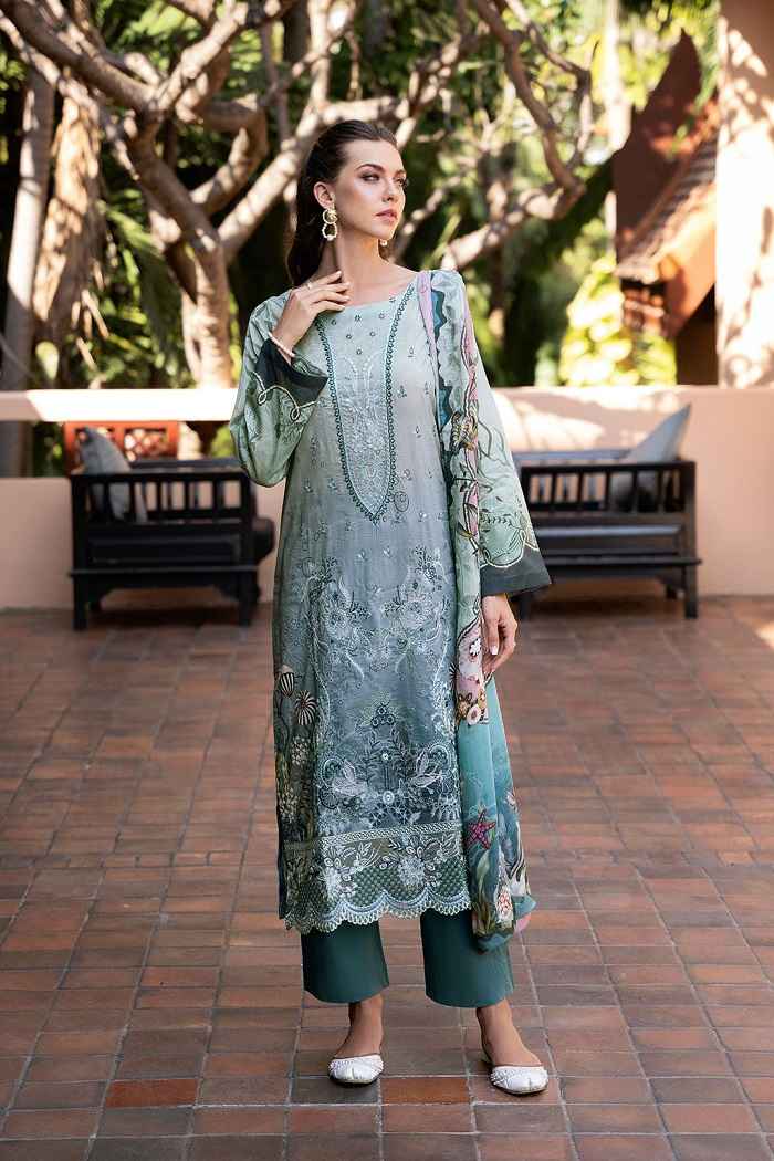 Rs 7500 Ramsha lawn stitched Emb 3pc ( medium ) main image 0