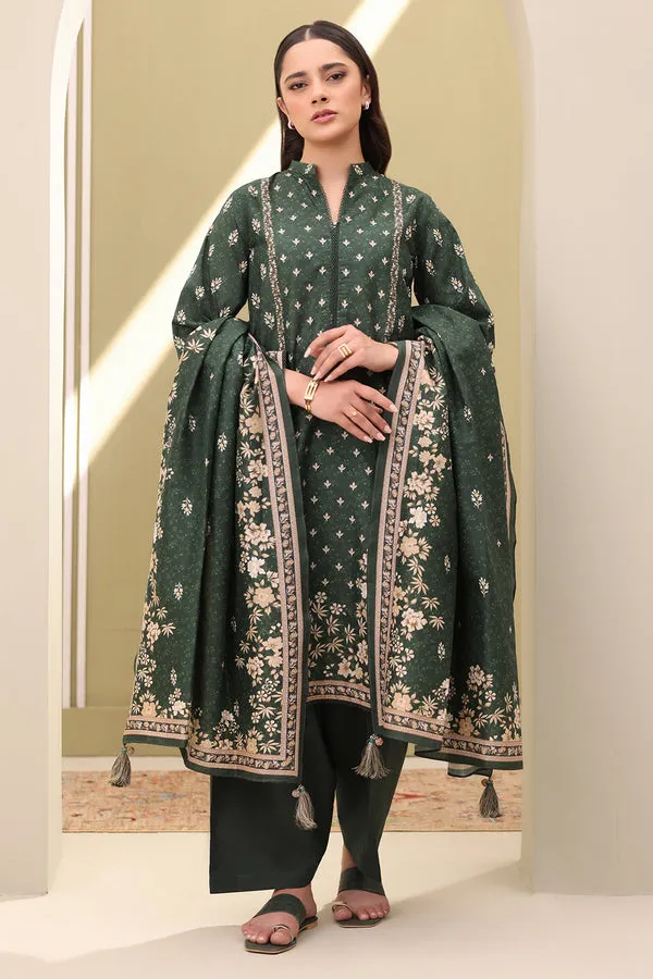Green Dress Of Zellbury Sale Unstitched 3 Piece Lawn