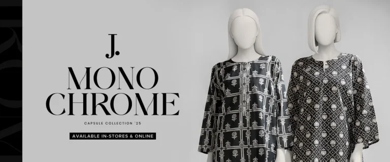 J. Jamshed Black & White Lawn Collection 2026 With Price