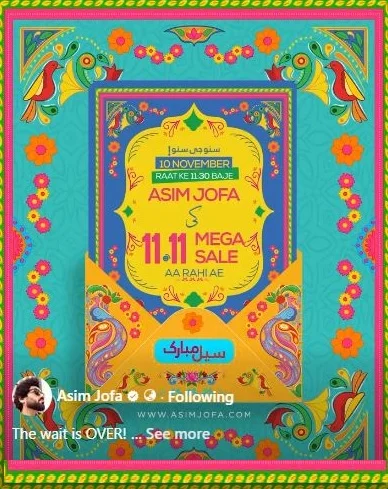 Asim Jofa 11.11 Sale